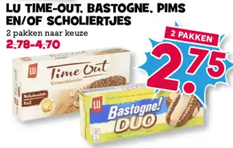 Boon`s Markt LU Time-Out granenbiscuits, Bastogne, Scholiertje of Pim's 2*150-260g aanbieding