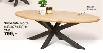 De Bommel Meubelen Salontafel north 43x75x130 cm aanbieding