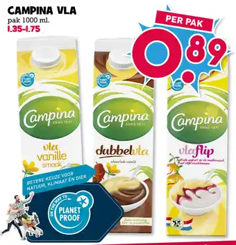 Boon`s Markt Campina vla 1l aanbieding