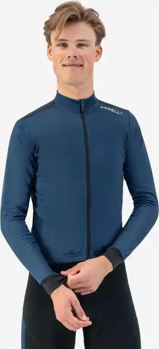 Bol.com Rogelli Core Fietsshirt - Lange Mouwen - Heren - Donkerblauw - Maat 2XL aanbieding