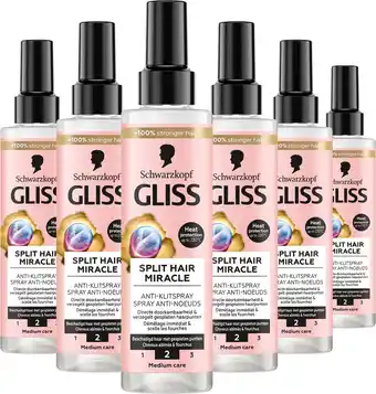 Bol.com Gliss - Split Hair Miracle - Anti Klit Spray - Haarverzorging - Leave-in-Conditioner - Voordeelverpakking - 6x 200 ml aanbieding