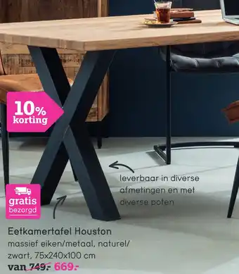 Leen Bakker Eetkamertafel houston aanbieding