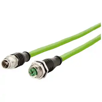 Conrad Metz Connect 142M2X12050 M12 Netwerkkabel, patchkabel CAT 6A S/FTP 5.00 m Groen PUR-mantel, Zuurbestendig, Ozonbestendig, UV- aanbieding