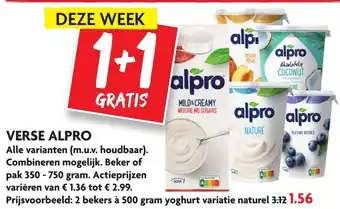 Dekamarkt Alpro 1+1 aanbieding