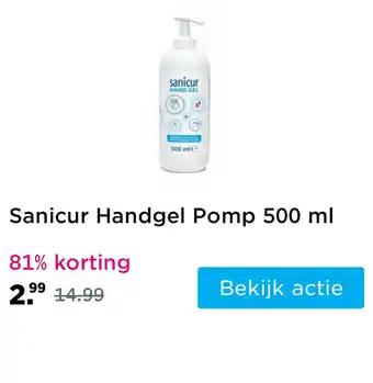 Plein.nl Sanicur Handgel Pomp 500 ml aanbieding