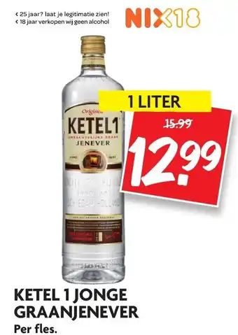 Dekamarkt Ketel 1 Jonge Graanjenever 1L aanbieding