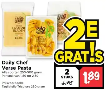 Vomar Voordeelmarkt Daile Chef Verse Pasta 2*250-500g aanbieding