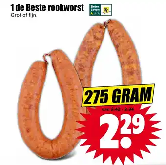 Dirk 1 de Beste rookworst 275g aanbieding