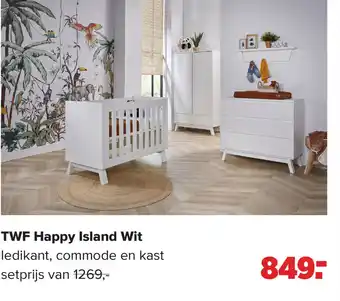 Baby-Dump TWF Happy Island Wit aanbieding