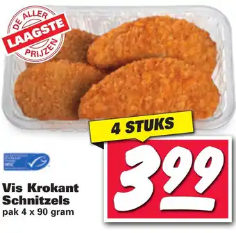 Nettorama Vis krokant schnitzels 4x90g aanbieding