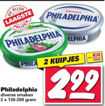 Nettorama Philadelphai 2x130-200g aanbieding