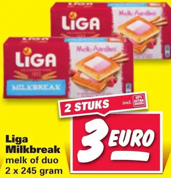 Nettorama Liga Milkbreak 2x245g aanbieding