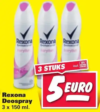 Nettorama Rexona deospray 3x150ml aanbieding