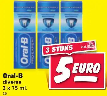 Nettorama Oral-b 3x75ml aanbieding