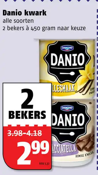 Poiesz Danio kwark 450g aanbieding