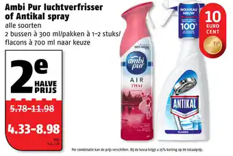 Poiesz Ambi pur luchtverfrisser of antikal spray 700ml aanbieding