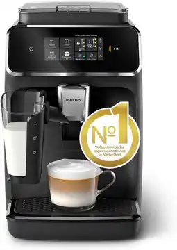 Amazon Philips 2300-Serie Volautomatische Espressomachine - 4 Dranken, Modern kleurentouchscreen, LatteGo-melksysteem, SilentBrew, 1 aanbieding