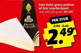 Boni Solo Italia Grana Padano Of Brie Voordeelpunt aanbieding