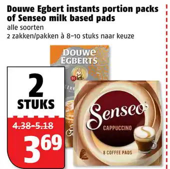 Poiesz Douwe egbert instants portion packs of senseo milk based pads aanbieding