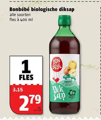 Poiesz Bonbébé biologische diksap 400ml aanbieding