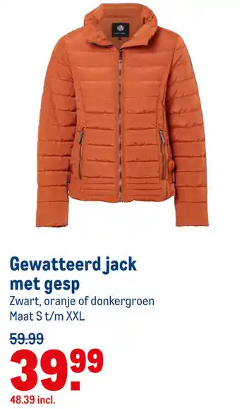 Makro Gewatteerd jack met gesp aanbieding