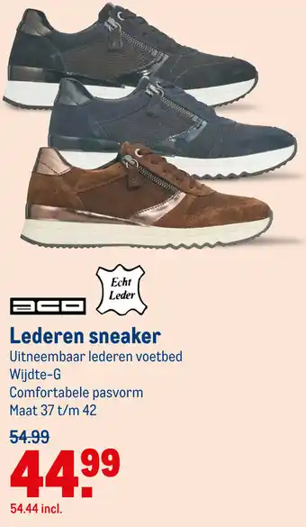 Makro Lederen sneaker aanbieding