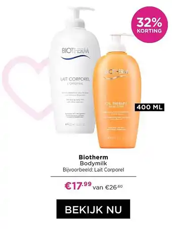 ICI Paris XL Biotherm Bodymilk 32% Korting 400ml aanbieding