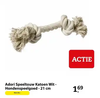 Boerenbond Adori Speeltouw Katoen Wit - Hondenspeelgoed - 21cm aanbieding