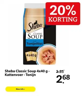 Boerenbond Sheba Classic Soup 4x40g - Kattenvoer - Tonijn aanbieding