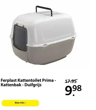 Boerenbond Ferplast Kattentoilet Prima - Kattenbak - Duifgrijs aanbieding