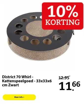 Boerenbond District 70 Whirl - Kattenspeelgoed - 33x33x6 cm Zwart aanbieding