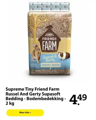 Boerenbond Supreme Tiny Friend Farm Russel And Gerty Supasoft Bedding - Bodembedekking - 2kg aanbieding