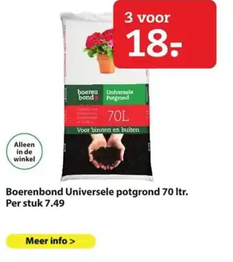 Boerenbond Universele potgrond 70 ltr. aanbieding