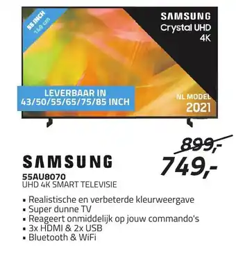 Obbink SAMSUNG Crystal UHD 4K | 55AU8070 aanbieding