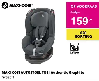 Baby & Tiener Maxi cosi autostoel tobi Authentic Graphite aanbieding