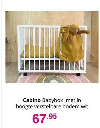 Baby & Tiener Cabino Babybox Imet in hoogte verstelbare bodem wit aanbieding