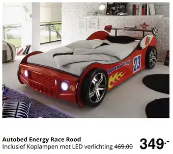 Baby & Tiener Autobed Energy Race Rood Inclusief Koplampen met LED verlichting aanbieding