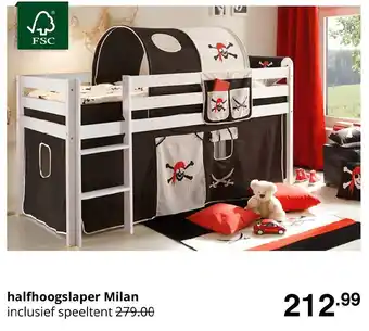 Baby & Tiener Halfhoogslaper Milan inclusief speeltent aanbieding