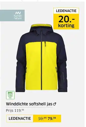 ANWB Winddichte Softshell Jas 20.- Korting aanbieding