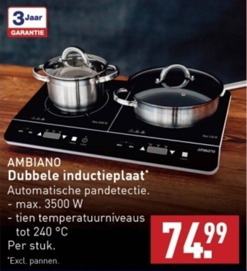 AMBIANO Dubbele inductieplaat aanbieding bij ALDI