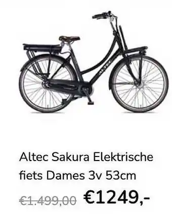 Ado Bike Altec Sakura Elektrische Fiets Dames 3V 53cm aanbieding