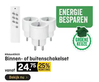 Hubo KlikAanKlikUit Binnen- Of Buitenschakelset 25% Korting aanbieding