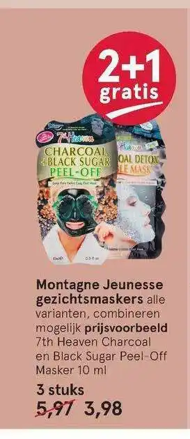 Etos Montagne Jeunesse Gezichtsmaskers 2+1 Gratis aanbieding