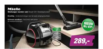 EP Miele Stofzuiger Zonder Zak Boost CX1 Obsidiaanzwart aanbieding