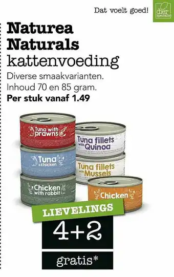 Dierspecialist Naturea Naturals Kattenvoeding 4+2 Gratis aanbieding