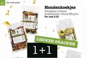 Dierspecialist Hondenkoekjes 1+1 Gratis aanbieding