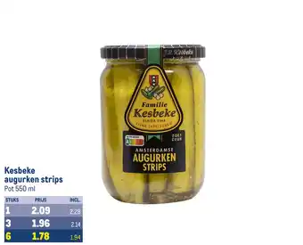 Makro Kesbeke augurken strips aanbieding