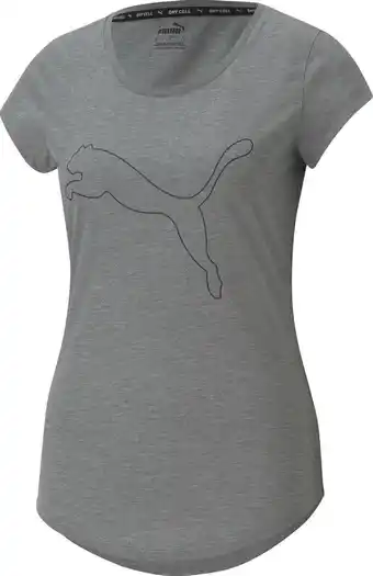 Bol.com PUMA PERFORMANCE HEATHER CAT TEE W Dames Sportshirt - Grijs - Maat M aanbieding