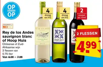 Hoogvliet Rey de los Andes sauvignon blanc of Hoop Huis 0.75 liter aanbieding