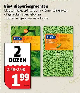 Poiesz Bio+ diepvriesgroenten 450g aanbieding